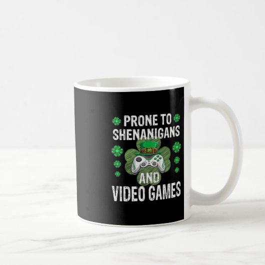 Shenanigans Video Games Funny Gamer St Patricks Da Koffiemok (Rechts)