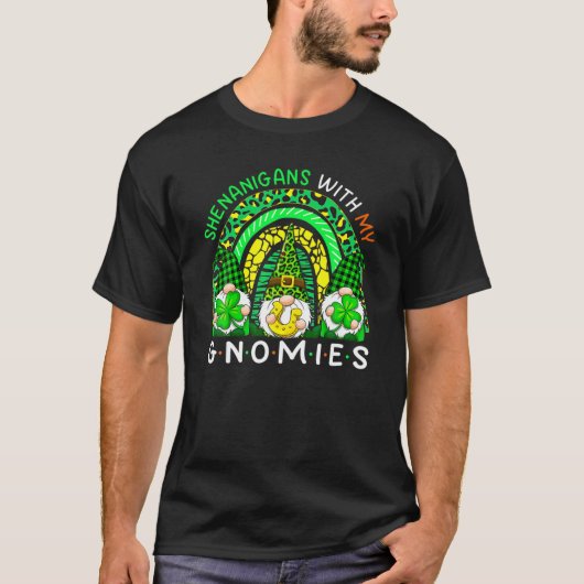 Shenanigans With My Gnomies Rainbow Leopard St Pat T-shirt (Voorkant)