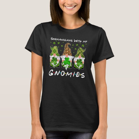 Shenanigans With My Gnomies St Patrick's Day Gnome T-shirt (Voorkant)