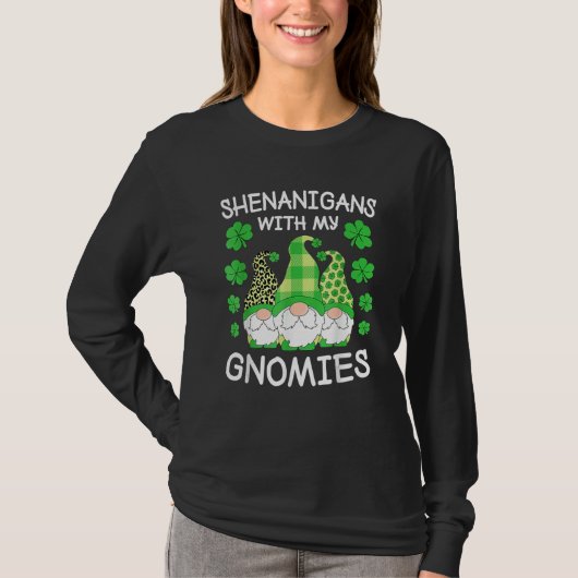 Shenanigans With My Gnomies St Patrick's Day Gnome T-shirt (Voorkant)