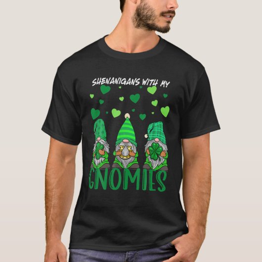 Shenanigans With My Gnomies St Patrick's Day Gnome T-shirt (Voorkant)