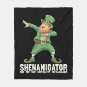 Shenanigator Dabbing Leprechaun St Patrick's Day Fleece Deken (Voorkant)