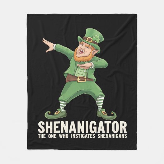 Shenanigator Dabbing Leprechaun St Patrick's Day Fleece Deken (Voorkant)