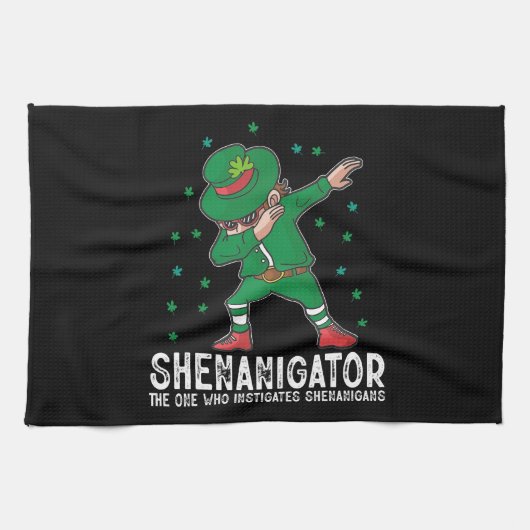 Shenanigator Dabbing St. Patrick's Dag Shenanigans Theedoek (Horizontaal)