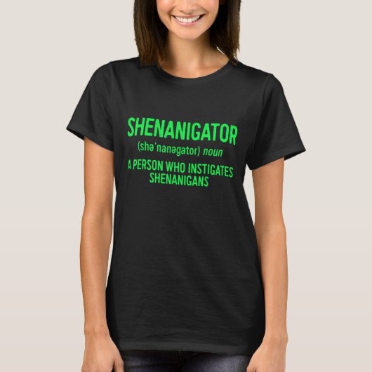 Shenanigator Definition Saint Patrick Day Gif T-shirt (Voorkant)
