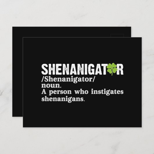 Shenanigator Definition St Patricks Day Briefkaart (Voorkant / Achterkant)