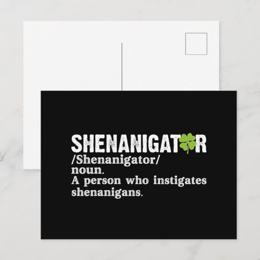 Shenanigator Definition St Patricks Day Feestdagenkaart (Voorkant / Achterkant)