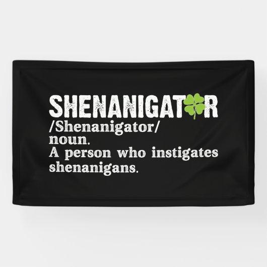 Shenanigator Definition St Patricks Day Spandoek (Horizontaal)