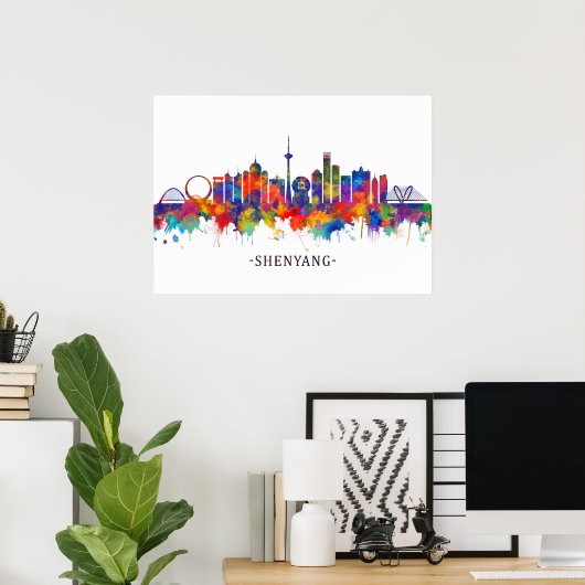 Shenyang China Skyline Poster (Thuiskantoor)