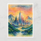 Shenzhen China Bestemming Sla de datum op Briefkaart (Voorkant)