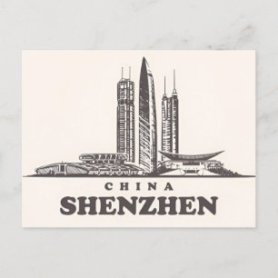  Shenzhen China Chinese Travel waterverf Briefkaart