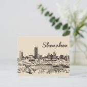 Shenzhen China Chinese Travel waterverf Briefkaart (Staand voorkant)