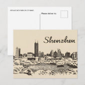 Shenzhen China Chinese Travel waterverf Briefkaart (Voorkant / Achterkant)