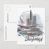  Shenzhen China Chinese Travel waterverf Briefkaart (Voorkant / Achterkant)