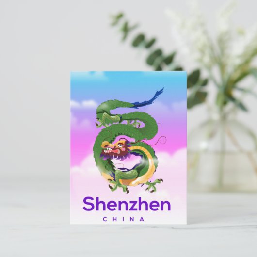 Shenzhen China Dragon-reisposter Briefkaart (Staand voorkant)