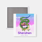 Shenzhen China Dragon-reisposter Magneet (Voorkant / Achterkant)