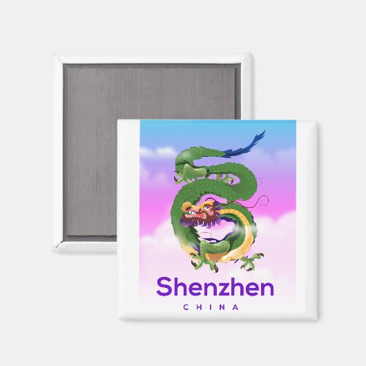 Shenzhen China Dragon-reisposter Magneet (Voorkant / Achterkant)