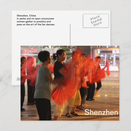 Shenzhen, China - Fan Dances Briefkaart (Voorkant / Achterkant)