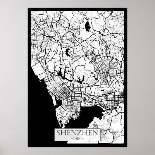 Shenzhen China Kaart Poster (Voorkant)