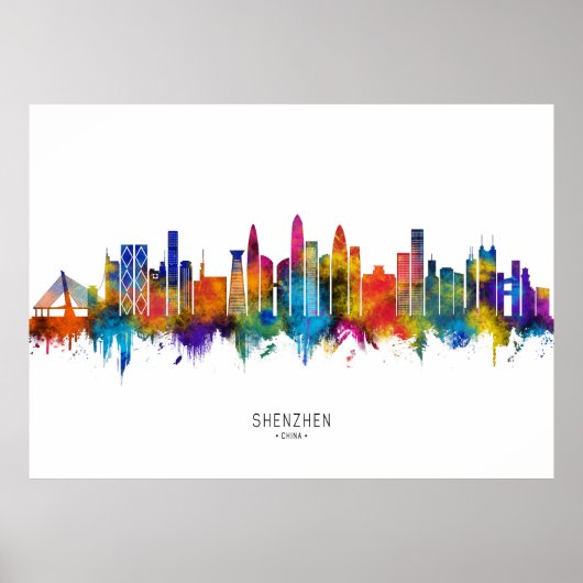 Shenzhen China Silhouette Poster (Voorkant)