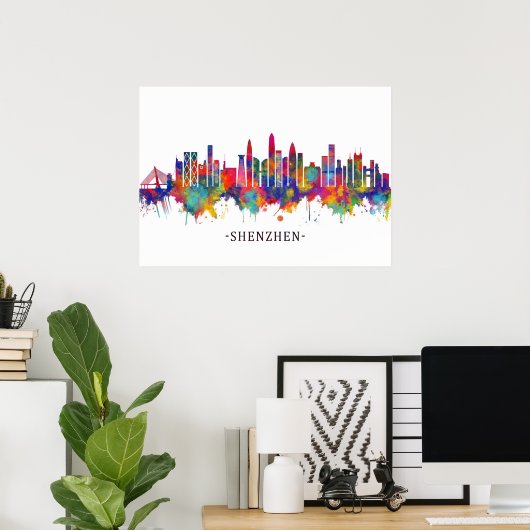 Shenzhen China Skyline Poster (Thuiskantoor)