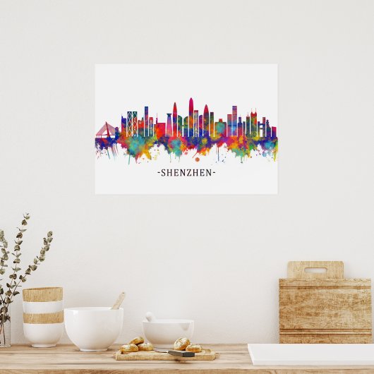 Shenzhen China Skyline Poster (Keuken)