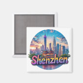 Shenzhen China Stad Reis Cadeau Herinnering 🗺️ Magneet (Voorkant / Achterkant)