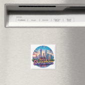 Shenzhen China Stad Reis Cadeau Herinnering 🗺️ Magneet (Insitu (Vaatwasser))