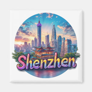 Shenzhen China Stad Reis Cadeau Herinnering 🗺️ Magneet