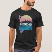 Shenzhen City Skyline Cityscape Retro T-shirt (Voorkant)