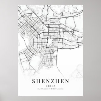Shenzhen Stadsplattegrond Poster