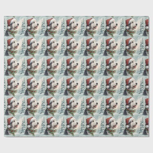 Shepadoodle Kerst Inpakpapier (Vlak)