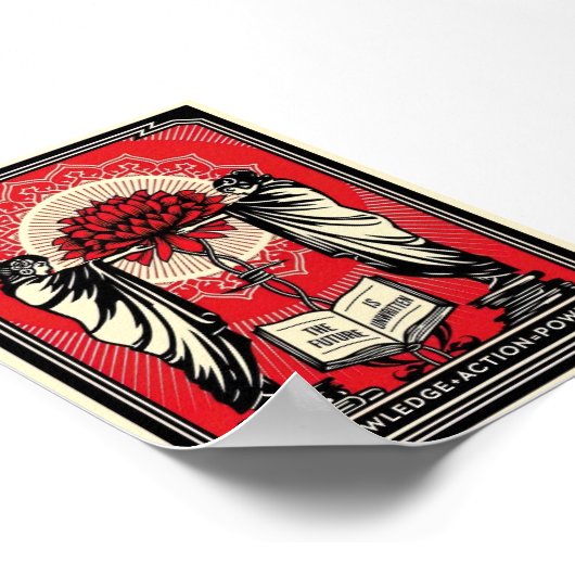 Shepard Fairey Scherm Print Kennis Actie Rood (Hoek)