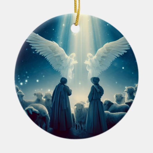 Shepard kijkt Kerstmis Keramisch Ornament (Voorkant)