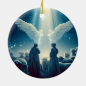 Shepard kijkt Kerstmis Keramisch Ornament (Achterkant)