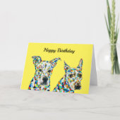 Shephard Shar pei & Pitbull Lab Mix Birthday Kaart (Voorkant)