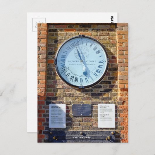 Shepherd 24hr Gate Clock, Greenwich Briefkaart (Voorkant / Achterkant)