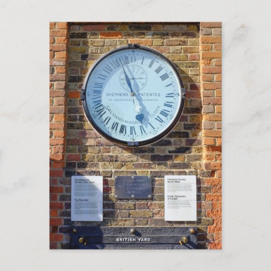 Shepherd 24hr Gate Clock, Greenwich Briefkaart (Voorkant)