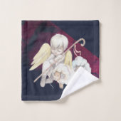 Shepherd Angel met 2 Lambs Pastoral Bad Handdoek (Wasdoekje)