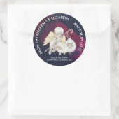 Shepherd Angel met 2 lammeren Pastoral Kitchen Ronde Sticker (Tas)