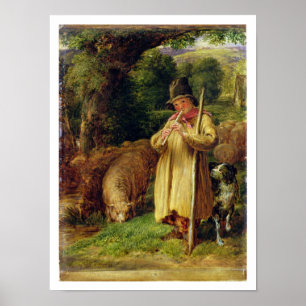 Shepherd Boy, 1831 (olie op het paneel) Poster