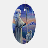 Shepherd Boy Lamb & Star Waterverf Art Keramisch Ornament (Rechts)