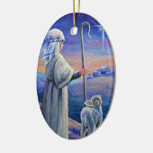 Shepherd Boy Lamb & Star Waterverf Art Keramisch Ornament (Links)