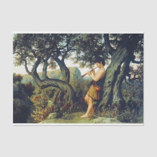 Shepherd Boy Playing the Flute Tissuepapier (Voorkant)