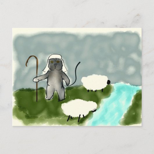 Shepherd Cat Briefkaart (Voorkant)