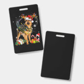 Shepherd Christmas Dog Badge (Voor- en achterkant)