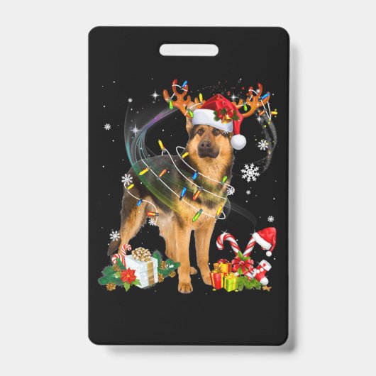 Shepherd Christmas Dog Badge (Voorzijde)
