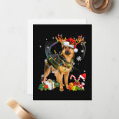 Shepherd Christmas Dog Notitiekaartje (Voorkant / Achterkant in situ)