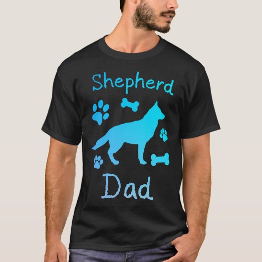 Shepherd Dad Black And Blue Personalized T-shirt (Voorkant)