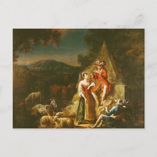 Shepherd die een Flute speelt Briefkaart (Voorkant)